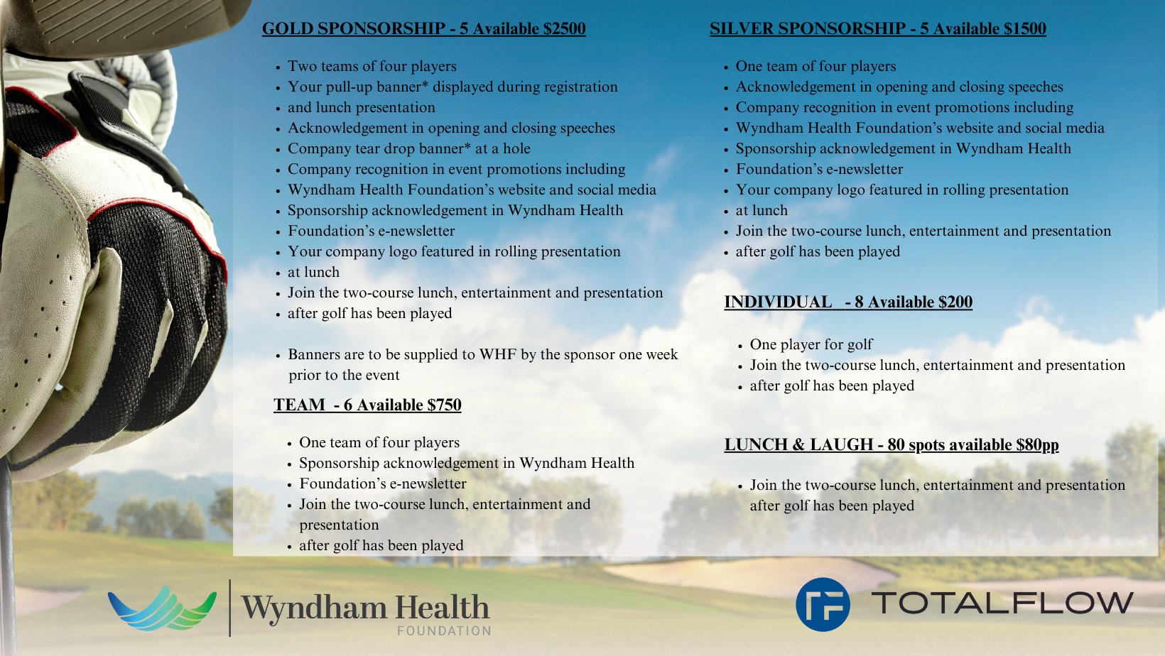 Wyndham Health Foundation Charity Golf Day - 15th March 2024